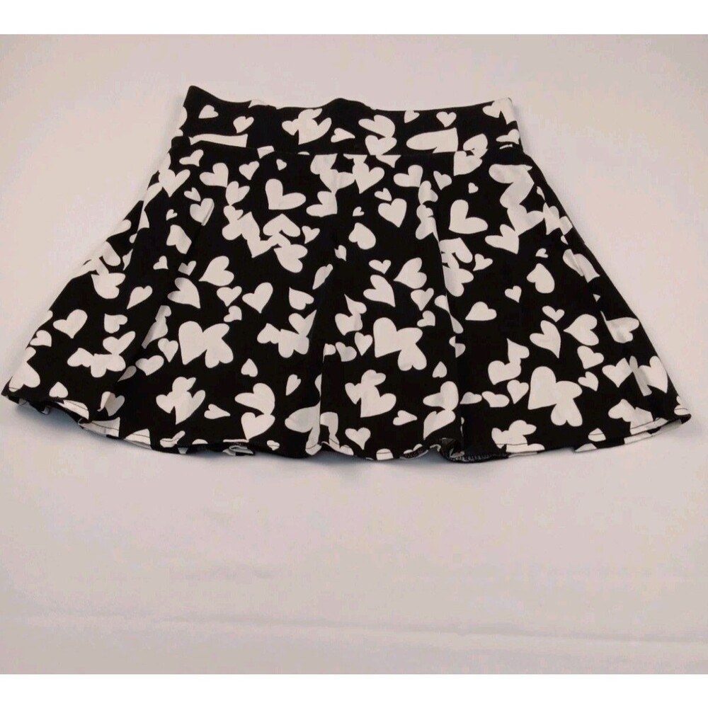 TG Total Girl Big Girls 14 Heart Pattern Knit Skort Attached Shorts Black